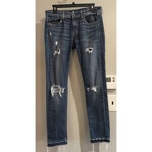 Rag‎ & Bone Dre Jeans Distressed Denim Dark Wash Skinny Stretch Womens Size 27